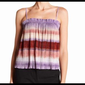 Madewell Womens XXS Lilac Multi Stripe Pleated